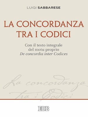 cover image of La concordanza tra i Codici